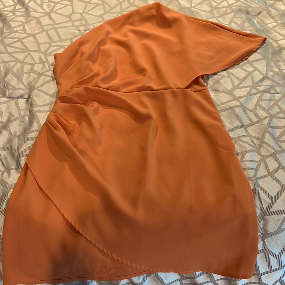 Peach one shoulder dress